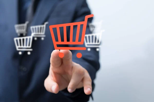 Προσθήκη Στο Καλάθι Internet Web Store Buy Online Commerce Έννοια — Φωτογραφία Αρχείου