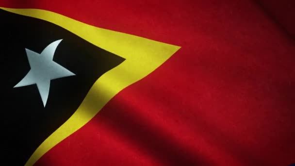 Mávání Vlajky Timor Leste Zavřít — Stock video