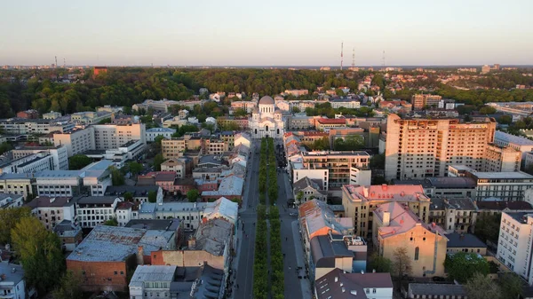 Vysoký Úhel Záběru Kostela Archanděla Michala Kaunasu — Stock fotografie