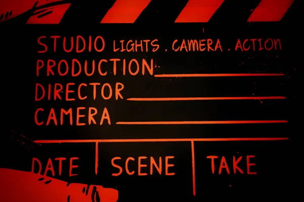 Film Abstrait Noir Clapperboard — Photo