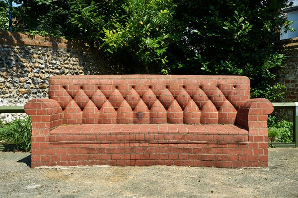 Closeup Shot Brick Sofa Corby Tea Room Ramsgate — Stock Photo, Image