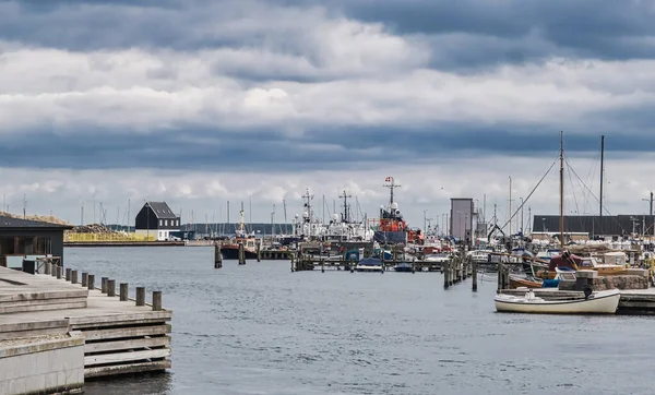 Naturskön Bild Hamnhamnen Marine Staden Kerteminde Funen Danmark — Stockfoto