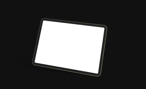 Eine Nahaufnahme Eines Tablets Mit Leerem Bildschirm Auf Dunklem Hintergrund — Stockfoto