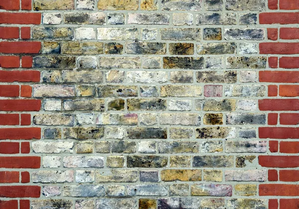 レンガの壁の背景のクローズアップショット — ストック写真