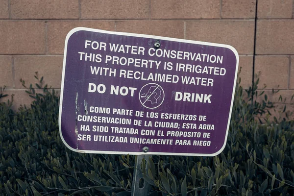 Irvine United States May 2021 Warning Sign Drink Water Front — Stock Photo, Image