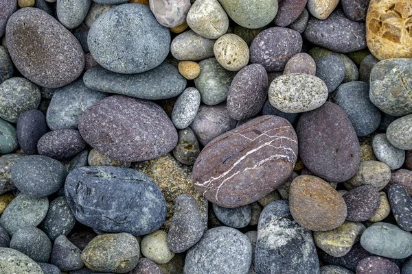 Beach Flerfärgade Stenar Nära Håll Selektiv Inriktning — Stockfoto