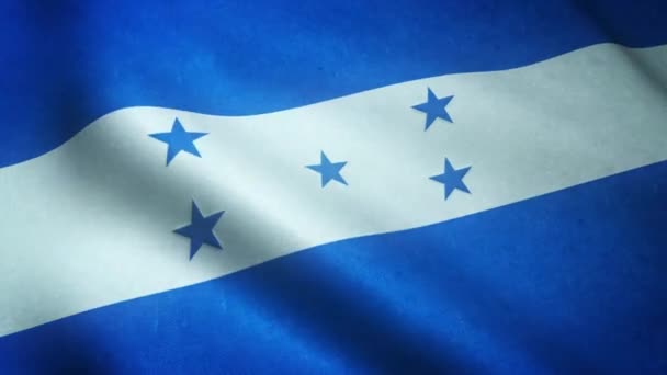 Realistyczne Ujęcie Machającej Flagi Hondurasu — Wideo stockowe
