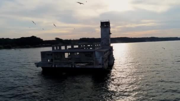 Gran Barco Muelle Puerto Riga Latvia — Vídeo de stock