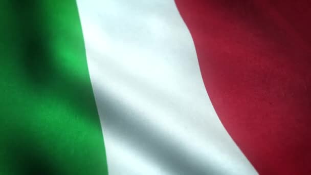 Realista Tiro Ondear Bandera Italia — Vídeos de Stock