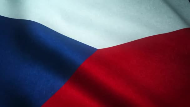 Realista Tiro Acenar Bandeira República Checa — Vídeo de Stock