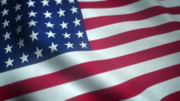 Realistic Shot Waving Flag United States America — Stock Video