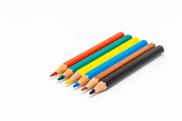 Gros Plan Crayons Colorés — Photo