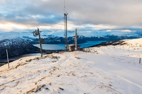 Vista Una Zona Esquí Volda Invierno Países Bajos — Foto de Stock