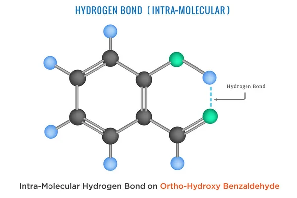 Hydrogen Bond Intra Molecular Hydrogen Bond Ortho Hydroxy Benzaldehyde Inglés — Foto de Stock