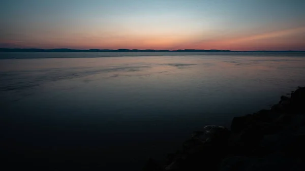 Beau Ciel Couchant Sur Mer Calme — Photo