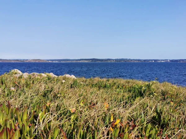 Красивый Снимок Моря Ясным Небом Coruna Испания — стоковое фото