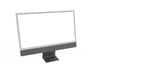 Realistic Computer Monitor Másolata Imac Stílusban Elszigetelve Sötétszürke Fekete — Stock Fotó