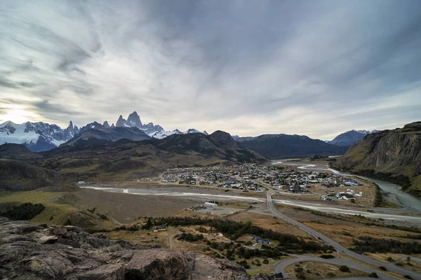 Ein Malerischer Blick Auf Die Stadt Chalten Santa Cruz Argentinien — Stockfoto