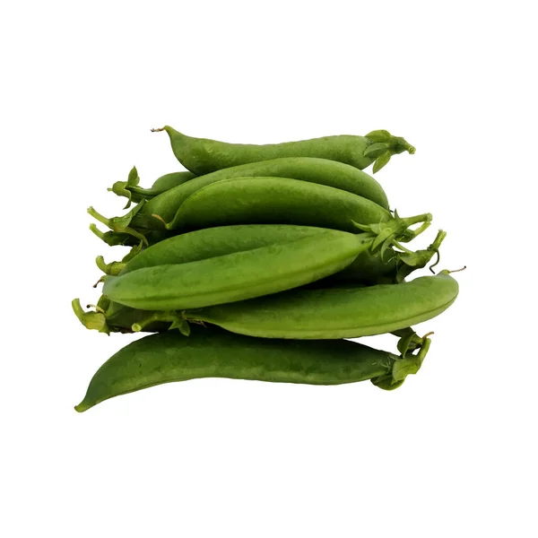白い背景の緑のエンドウ豆 — ストック写真