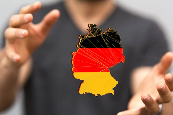 Eine Deutschland Karte Digital Der Hand — Stockfoto