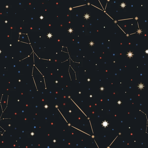 Созвездие Девы Красочными Звездами Бесшовный Рисунок — стоковое фото