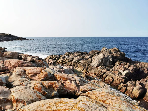 Una Hermosa Foto Una Playa Bajo Cielo Despejado Coruna España — Foto de Stock