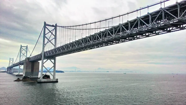 Una Vista Fascinante Del Puente Akashi Kaikyo Kobe Japón — Foto de Stock