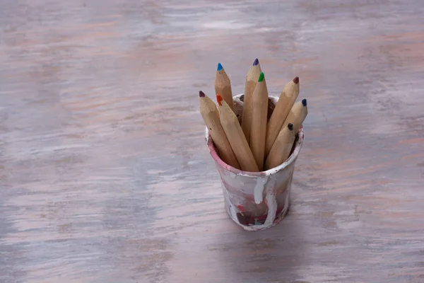 Colorful Pencils Cup — Stock Photo, Image