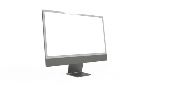 Een Kopie Van Realistische Computer Monitor Imac Stijl Geïsoleerd Donkergrijs — Stockfoto