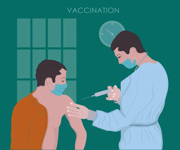 Coronavirus Vaccinationsprocess Immunisering Mot Covid Läkare Injicera Patient — Stockfoto