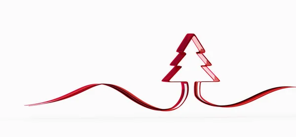 Una Ilustración Árbol Navidad Aislado Sobre Fondo Blanco — Foto de Stock