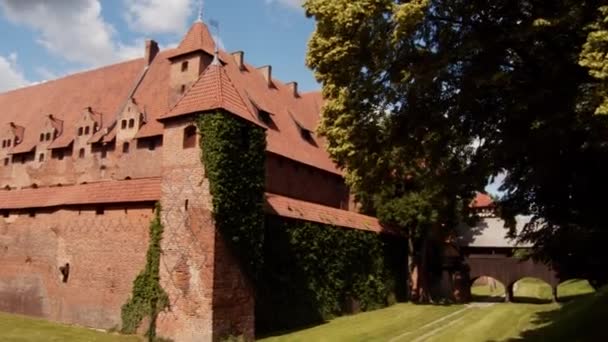 Landschap Uitzicht Met Oude Middeleeuwse Trakai Island Castle Zonnige Dag — Stockvideo