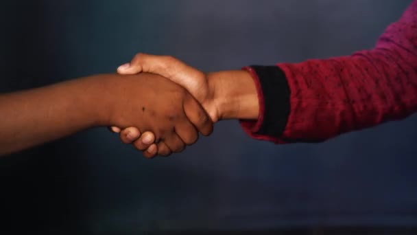 Closeup Hand Woman His Hands Background — Stock Video