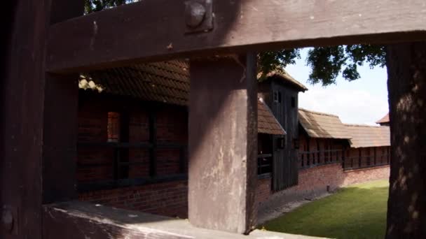 Vista Del Paisaje Con Antiguo Castillo Medieval Isla Trakai Día — Vídeos de Stock