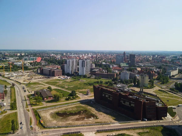 Gdansk Polen Juni 2021 Eine Luftaufnahme Der Schiffskräne Alten Hafen — Stockfoto
