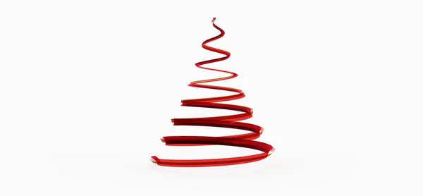 Uma Ilustração Uma Árvore Natal Com Uma Forma Espiral Isolada — Fotografia de Stock