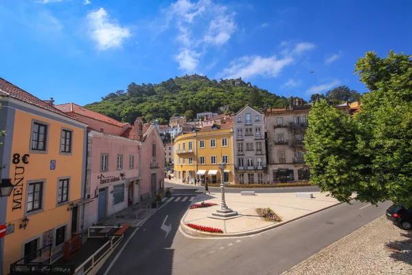 Sintra Portugal Jun 2021 Vista Uma Rua Com Belos Edifícios — Fotografia de Stock