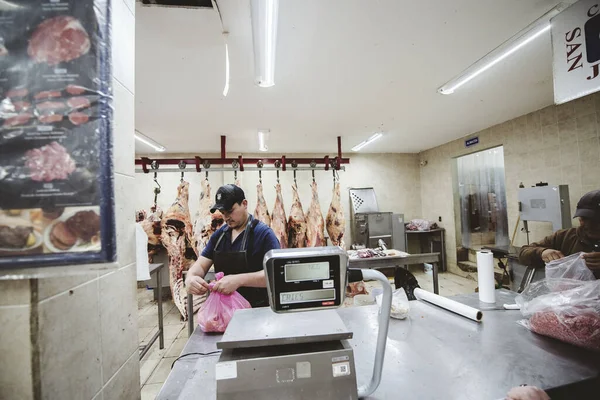 Zacatecas Mexico Apr 2018 Latinamerikansk Slaktare Köttbutik Zacatecas Mexiko — Stockfoto