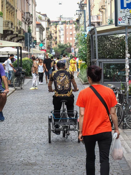 Milano Italia 2021 Una Movilidad Limpia Barrio Chinatown Milán Italia — Foto de Stock