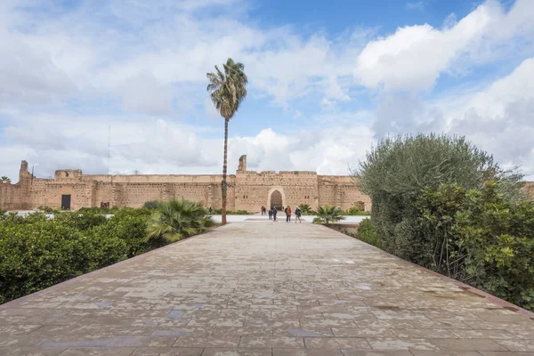 Marrakech Španělsko Prosince 2019 Cesta Paláce Badi Nebo Nesrovnatelného Paláce — Stock fotografie