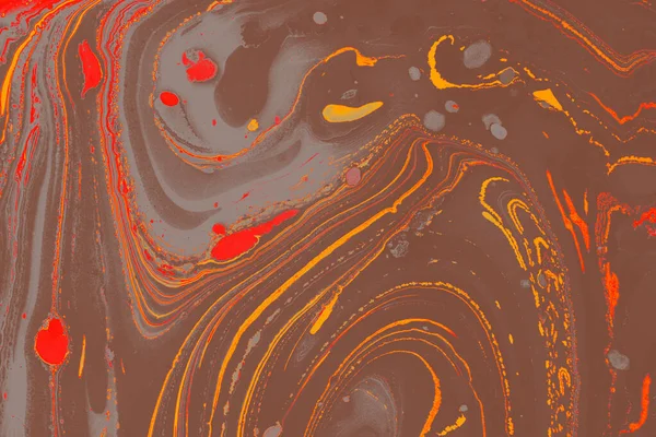 Een Abstract Schilderij Met Gemengde Bruine Rode Olieverf Kleuren Perfect — Stockfoto