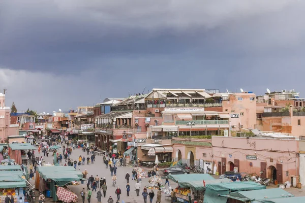 Marrakech Morocco Dezembro 2019 Uma Visão Mercado Dia Nublado Marrakesh — Fotografia de Stock