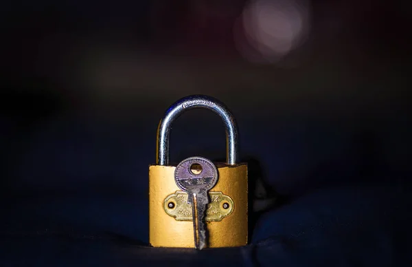 Hyderabad India Aug 2021 Closeup Key Lock Dark Background — стокове фото