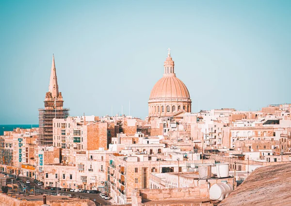 Valletta Malta Aug 2021 Een Panoramisch Uitzicht Een Oud Valletta — Stockfoto
