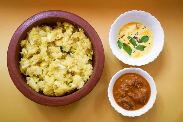 Een Close Shot Van Heerlijke Tapioca Vis Curry Wrongel — Stockfoto