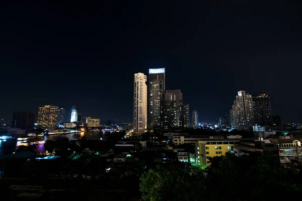 Bangkok Thailand Mar 2019 Vacker Bild Nattstad Med Ljus Bangkok — Stockfoto