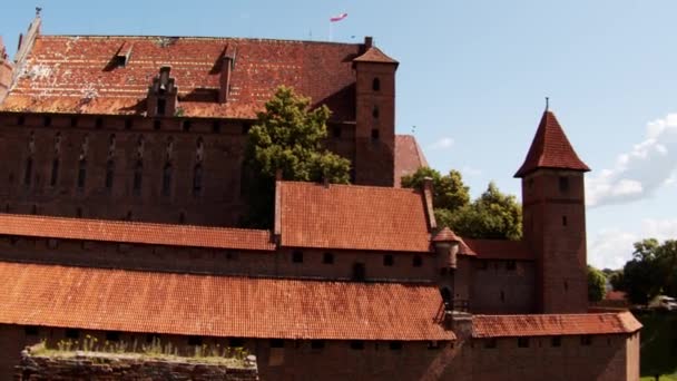 Vista Del Paisaje Con Antiguo Castillo Medieval Isla Trakai Día — Vídeos de Stock
