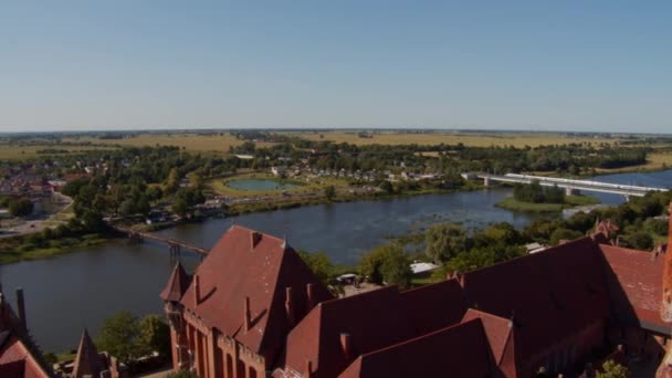 Landscape View Old Medieval Trakai Island Castle Sunny Day Trakai — Stock Video