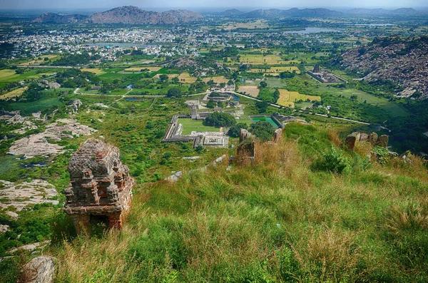 Spectaculaire Forteresse Ruine Sur Colline Verdoyante Rajagiri Gingee Tamil Nadu — Photo