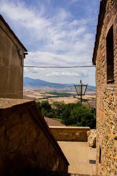 Civita Bgnoregio Olaszország 2020 Október Egy Függőleges Lövés Lépcsőről Egy — Stock Fotó